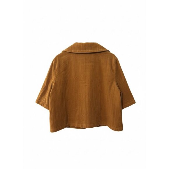 Live A Little Vtg Mustard Yellow Bolero Wide Wale Corduroy Jacket Sz XL Cropped - Picture 2 of 4